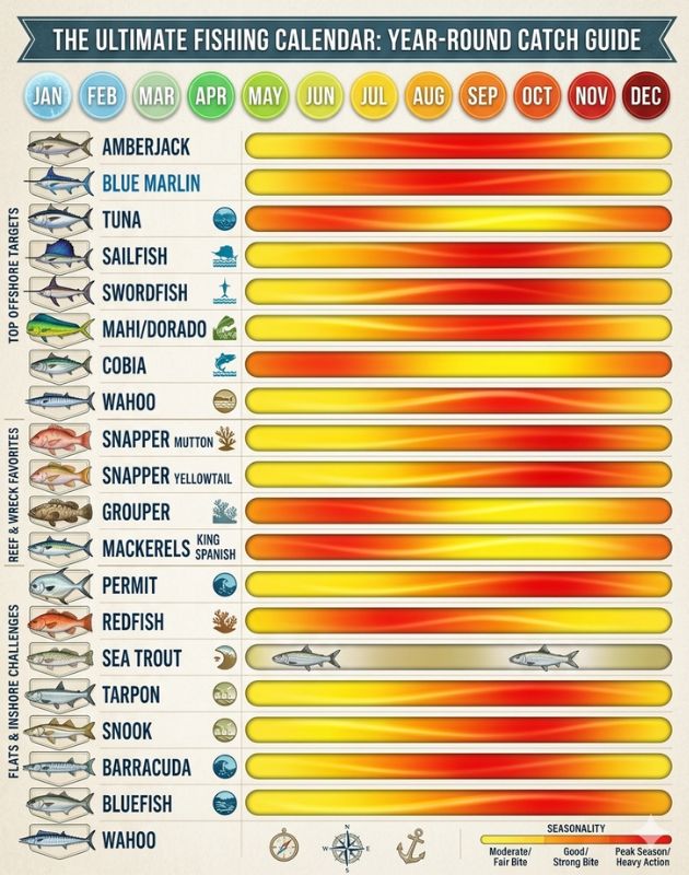 Fishing calendar year round catch guide